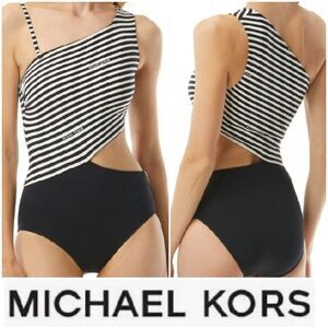  Michael Kors One Shoulder Cut Out Sz 14 swimsuit